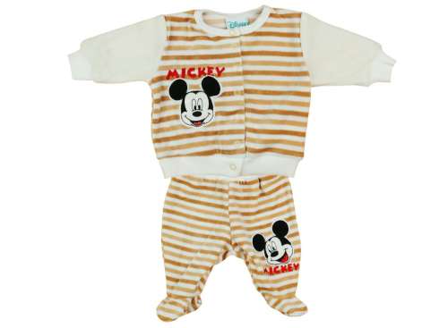 Disney baba 2 részes fiú ruha Szett - Mickey Mouse #barna-fehér - 74-es méret 30870990