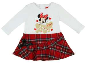 Disney hosszú ujjú Kislány ruha - Minnie Mouse #fehér - 98-as méret 30873634 Kislány ruha