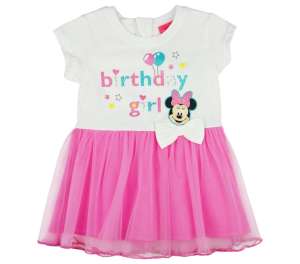 Disney szülinapos rövid ujjú Kislány ruha - Minnie Mouse #fehér