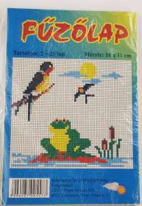 Fűzőlap 11x16cm, 50 pieces, cross stitch, craft, kids, activity, fun, creative, learning, educational, DIY, hobby, leisure, art, design, pattern, colorful, bird, frog, sun, bat, water, reeds, nature, animals,   - Drawing Paper, Writing Paper