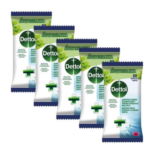 Dettol Antibacterial Surface Cleaning Cloth 5x80pcs