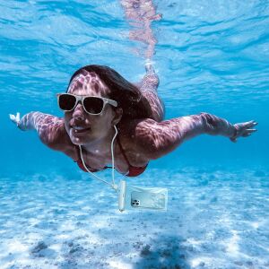 Woman using Baseus waterproof phone case underwater - Phone Case