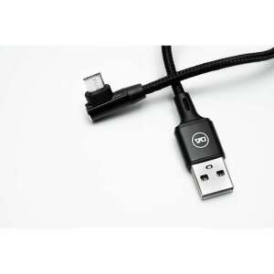 Daewoo MicroUSB Szögletes Kábel - 2m, Fekete