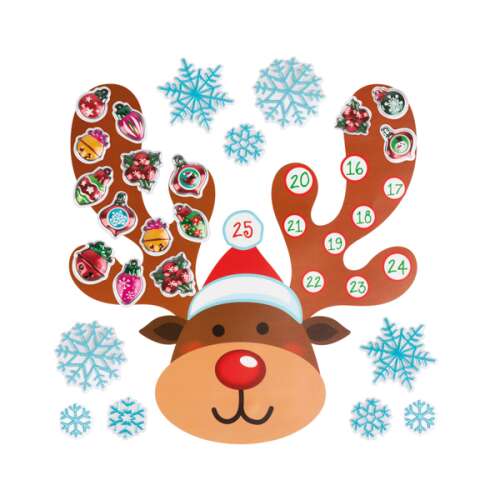 Autocolant de perete calendar advent cu ren, numărătoare inversă de 25 zile până la Crăciun