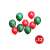 12er Pack roter und grüner Weihnachtsballons mit weißem Christbaum-Design