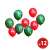 12er Pack roter und grüner Weihnachtsballons mit weißem Christbaum-Design