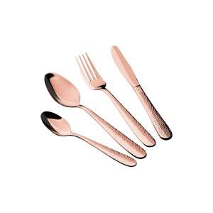 Berlinger Haus 6-teiliges Besteckset aus Edelstahl in Roségold mit gehämmerter Oberfläche - Berlinger Haus