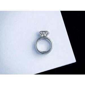 MoMents ezüst színű gyűrű charm cirkónia kristályokkal - Ajándék ötlet Valentin-napra