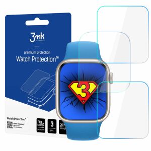 3mk Apple Watch 7 45mm screen protector on watch and in packaging - Smart watch display protection film