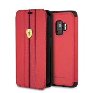 Ferrari On Track Hülle für Samsung Galaxy S9, rote Leder-Klapphülle - Ferrari Handyhüllen