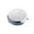 Angled view of ETA 351290000 white robot vacuum cleaner with mop attachment