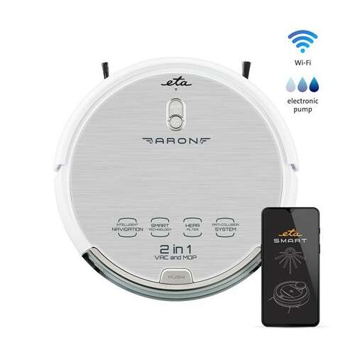 Eta ARGO SMART robot vacuum cleaner with app control, white, 2 in 1, vacuum and mop
