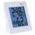 Emos digital indoor thermometer and hygrometer, white, displays temperature, humidity, time, and date
