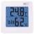 Emos digital indoor thermometer and hygrometer, white, displays temperature, humidity, time, and date