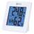 Emos digital indoor thermometer and hygrometer, white, displays temperature, humidity, time, and date