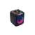 JBL PartyBox Encore tragbarer Bluetooth-Lautsprecher, schwarz, schräger Blick mit Lichtshow