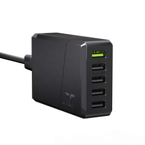 Green Cell ChargeSource 5 52W 5-port USB charger, black - Phone Charger and External Battery & Power Bank