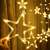 LED star curtain lights, warm white, 138 LEDs