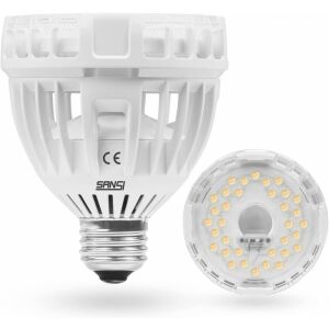 SANSI 15W LED növénynevelő lámpa E27-es foglalattal és közeli kép a LED tömbről - Növénytermesztési kellék