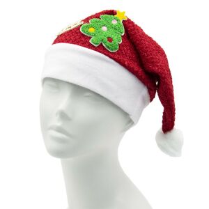 Mikulášska čiapka 'Merry Christmas' s vianočným stromčekom na hlave figuríny - Nonbrand Kostýmy Mikuláša