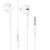 BOROFONE BM56 vezetékes fülhallgató, fehér, 3,5 mm-es jack, fülbe helyezhető, mikrofonnal, hangerőszabályzóval