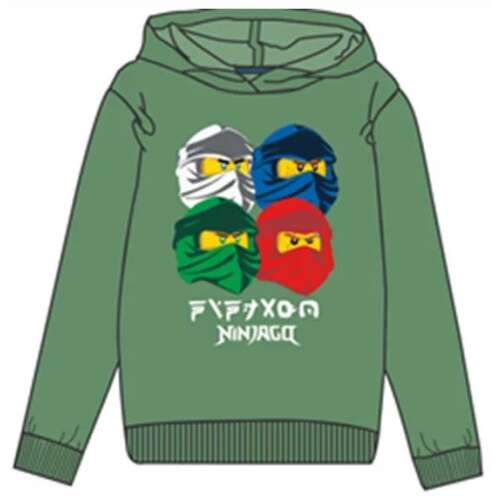 Grüner Lego Ninjago Kapuzenpullover für Kinder mit Ninjago-Charakteren