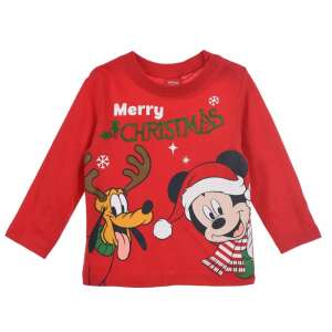 Disney Mickey karácsony baba póló felső piros 6 hó 50282454 Gyerek hosszú ujjú pólók