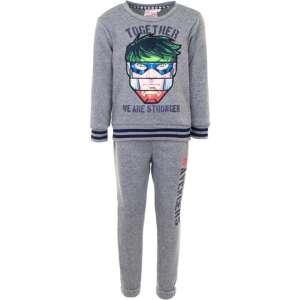 Avengers kids tracksuit, grey, 4 years, featuring a graphic of the Avengers characters on the sweatshirt and the word 'Avengers' on the sweatpants - Homyl