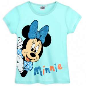 Disney Minnie Mouse Girls T-Shirt with Glitter Print, Light Blue, 3 Years - Kids' T-Shirt