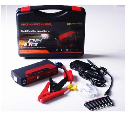 High-Power Multi-Function Jump Starter, autó akkumulátor indító, hordozható akkumulátor, autó vészhelyzeti készlet, autó indító akkumulátorral, autó indító zseblámpával, autó indító töltővel