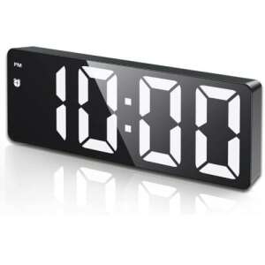 Black digital alarm clock with large LED display showing 10:00 PM - Sumker