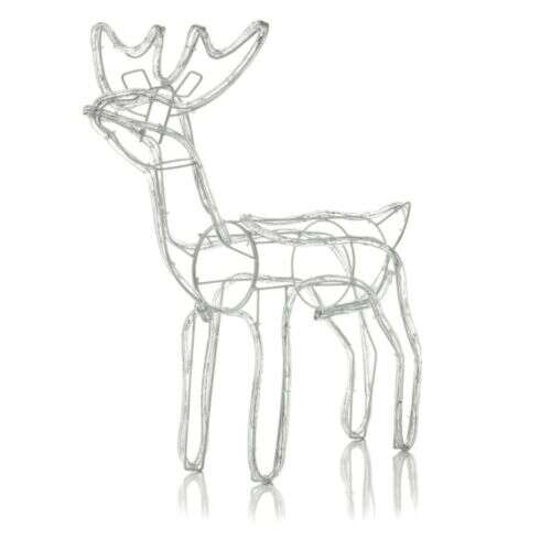 60cm LED Reindeer Christmas Decoration, White Lights