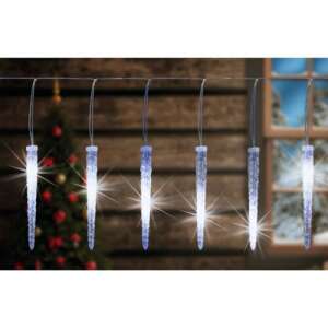 LED icicle Christmas lights, 8 icicles, 4.1m long, cool white, for indoor or outdoor use - Nonbrand String Light