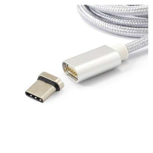 Sbox MAGNETIC-TYPE-C magnetisches USB 2.0 auf Type-C Kabel M/M 1M, silber