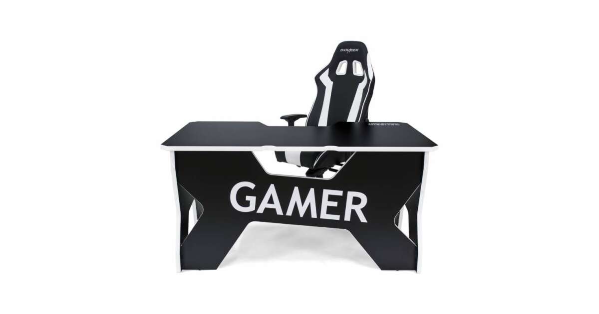 Generic Confort Gamer2DS/NW gamer asztal, fekete, fehér szegély | Pepita.hu