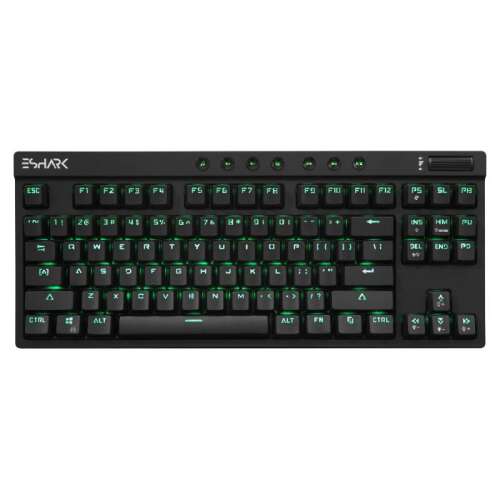 eSHARK KODACHI ESL-K1 mechanikus gamer billentyűzet zöld LED háttérvilágítással