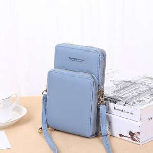 Geantă crossbody de telefon de culoare albastru deschis cu fermoar, marca Forever Better - Valize și genți