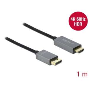 DeLOCK 85928 video átalakító kábel 1 M DisplayPort HDMI Fekete, Szürke 58375637 - DisplayPort átalakító