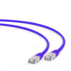 Gembird PP6A-LSZHCU-V-0.5M Cat6a S/FTP network cable, purple, 0.5m, angled view - FTP Cable