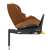 Maxi-Cosi Pearl Pro 2 i-Size car seat, brown color, rear-facing installation, showing adjustable recline feature