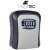 Key safe with combination lock, black and grey, for storing keys outside