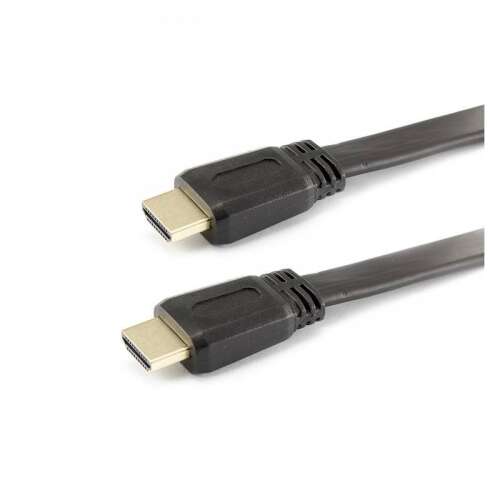 Sbox HDMI-FLAT-15B 1.5m HDMI-HDMI kábel, fekete, lapos kábel, 24k aranyozott csatlakozók - Sbox