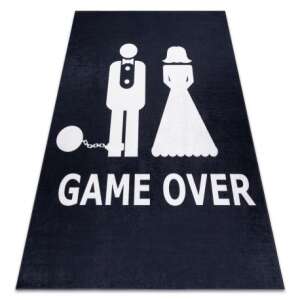 Game Over Wedding Rug, Black, 160x220 cm, Non-Slip, Washable, Funny Wedding Gift - BAMBINO