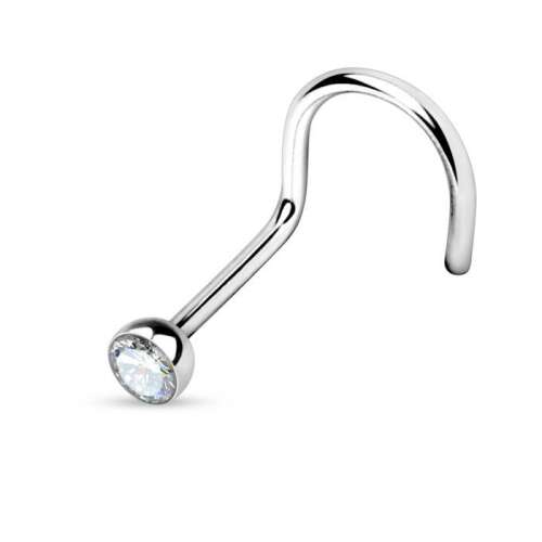 Orr piercing orr csavarral, kristállyal, 6 mm hosszú - Piercing