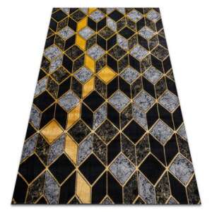 Modern GLOSS szőnyeg 400B 86 elegáns, glamour, art deco, 3D geometriai fekete / arany 140x190 cm 47364243 DECO