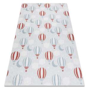 BAMBINO 1349 Hot Air Balloons and Clouds Kids Rug Non-Slip Grey 80x150 cm - BAMBINO