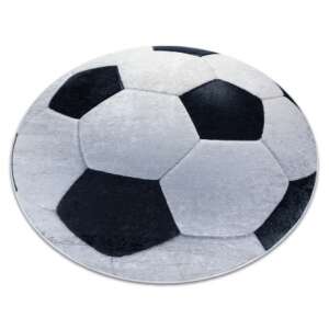 BAMBINO 2139 round washable rug - soccer for kids non-slip - black / white circle 100 cm - BAMBINO