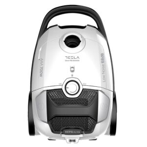Tesla BG400W Silent PRO fehér porzsákos porszívó, elölnézet - Tesla