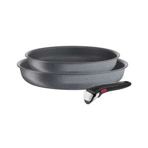 Tefal Ingenio Natural Force 3 részes serpenyő készlet, szürke fekete nyéllel - Tefal