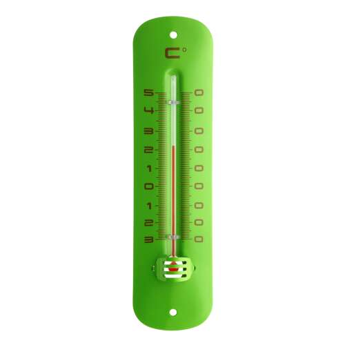 Grüner Innen- und Außenthermometer, Celsius-Skala, Metall, Wandmontage